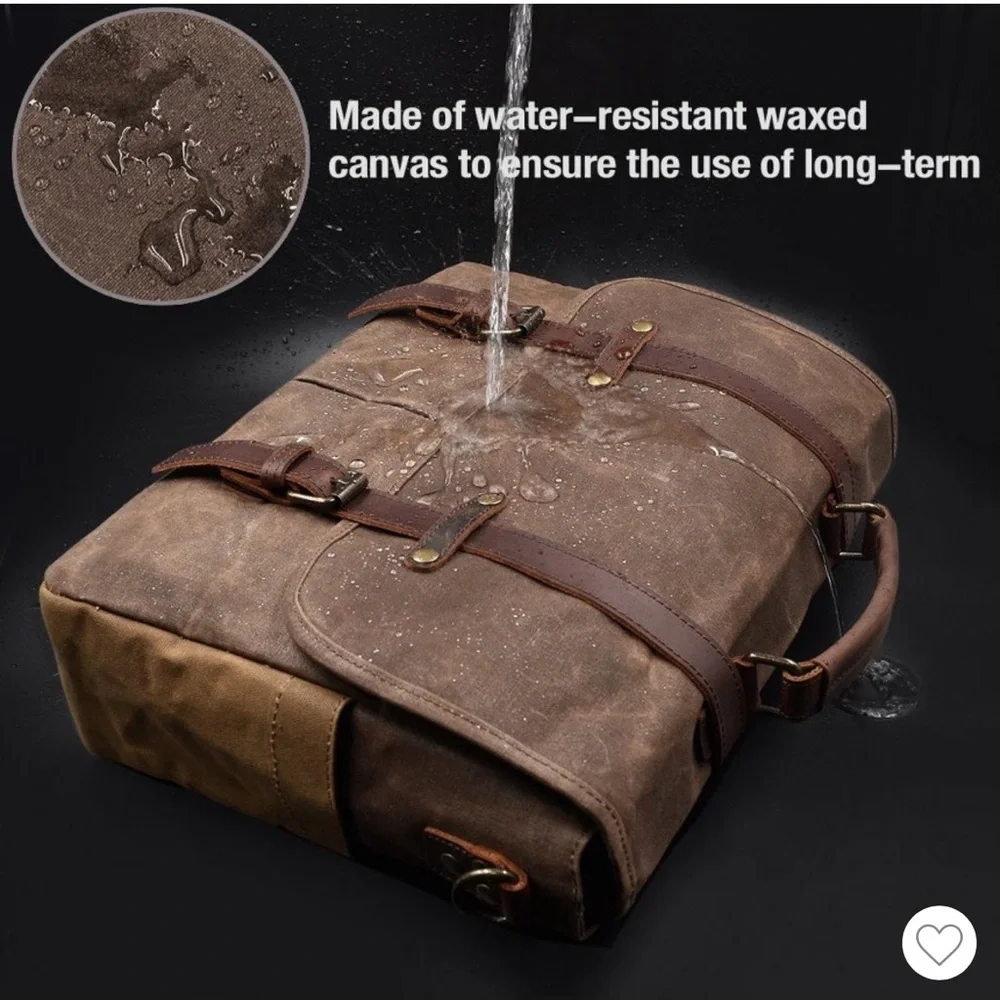 SOLD NWT~Men’s Vintage Leather Messenger Bag 💼 - Picture 9 of 9